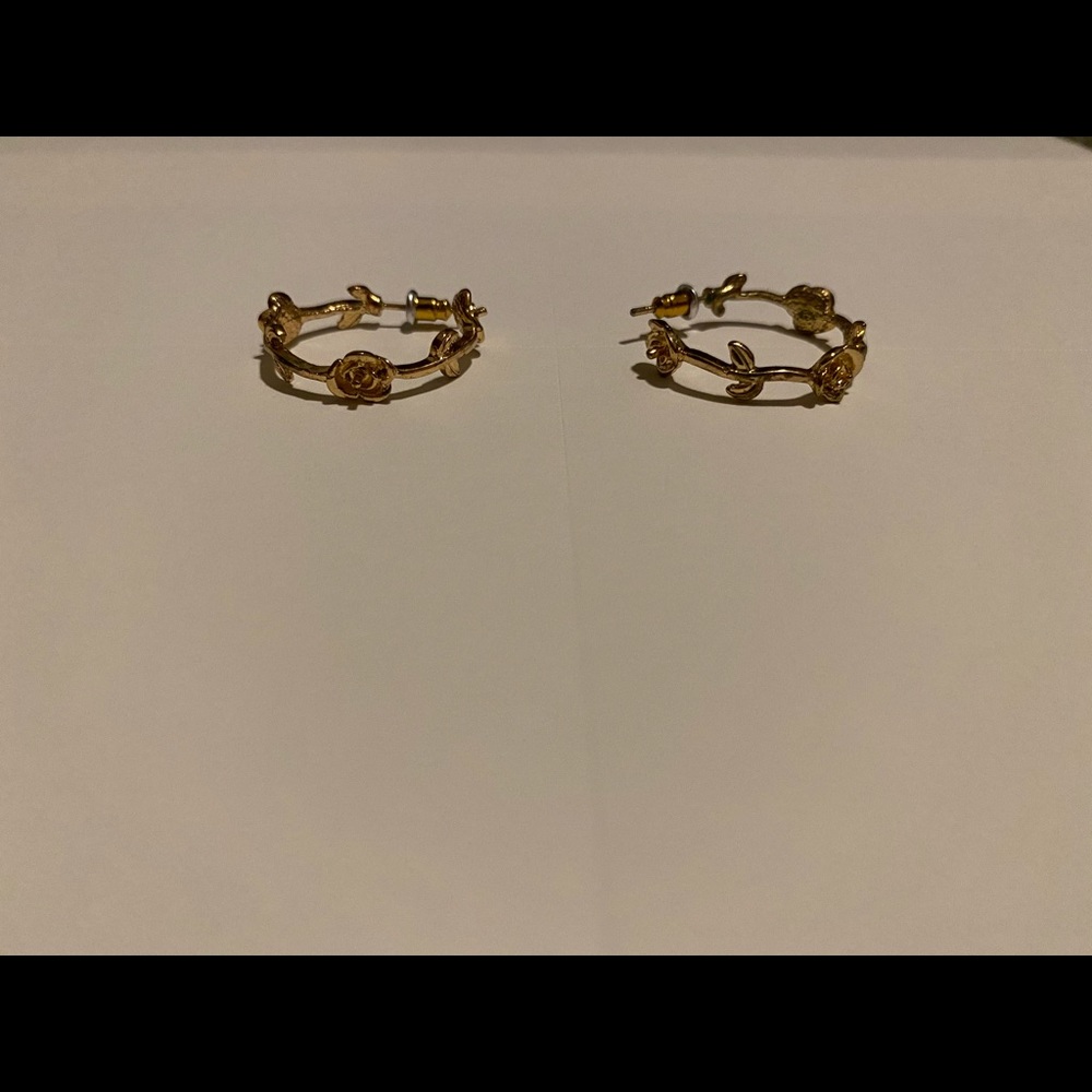 Gold Rose Hoops